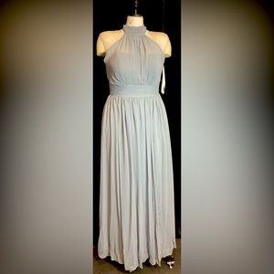 Azazie Iman Bridesmaid Dress in Dusty Blue size 12